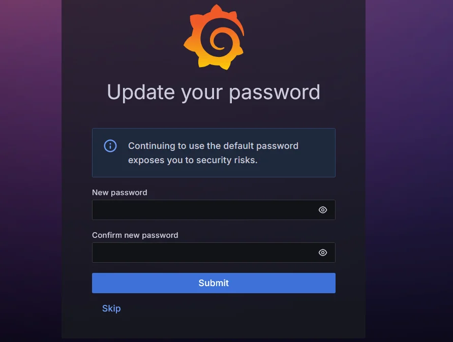What is the default grafana login username and password guide signoz